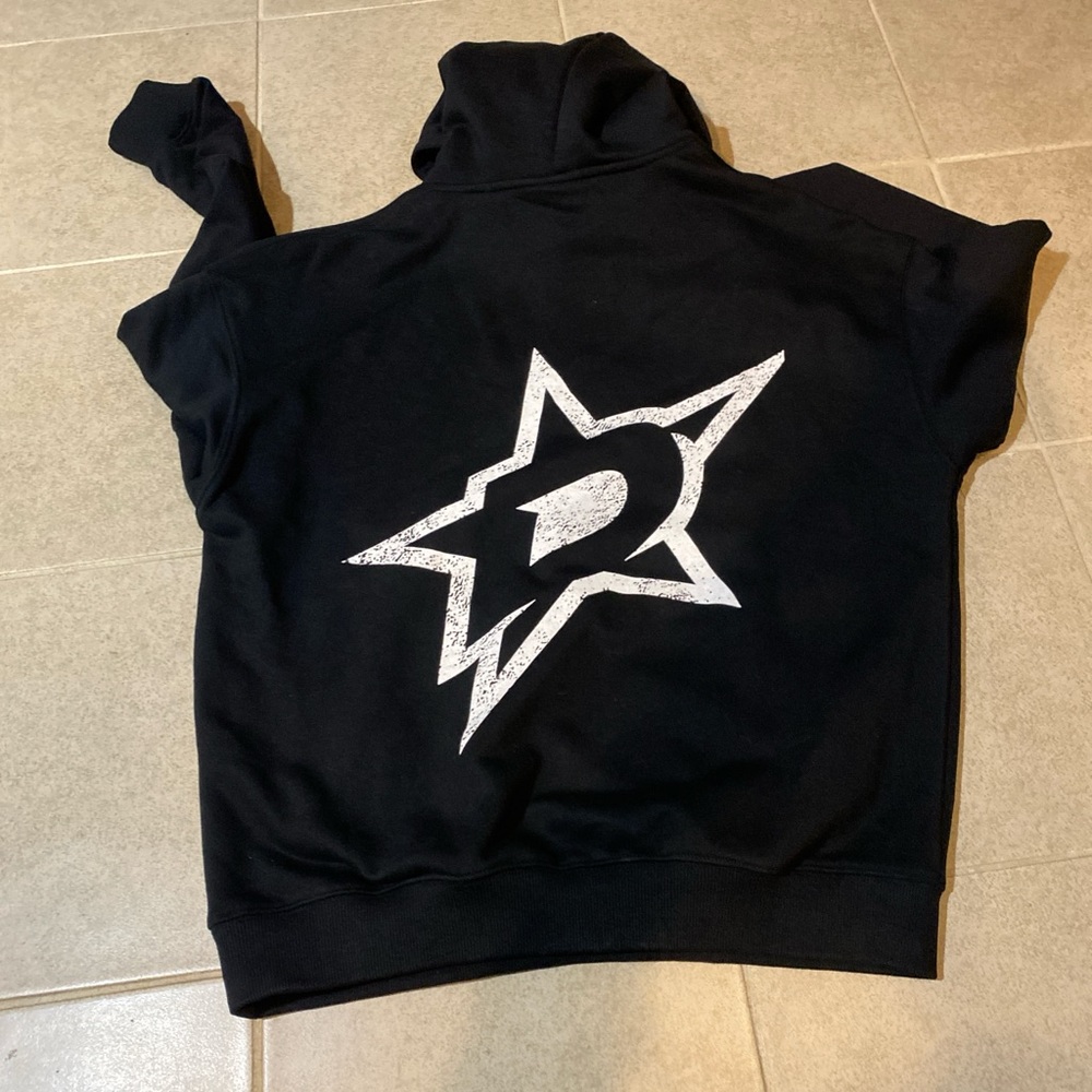 Black Hoodie with White Graphic
